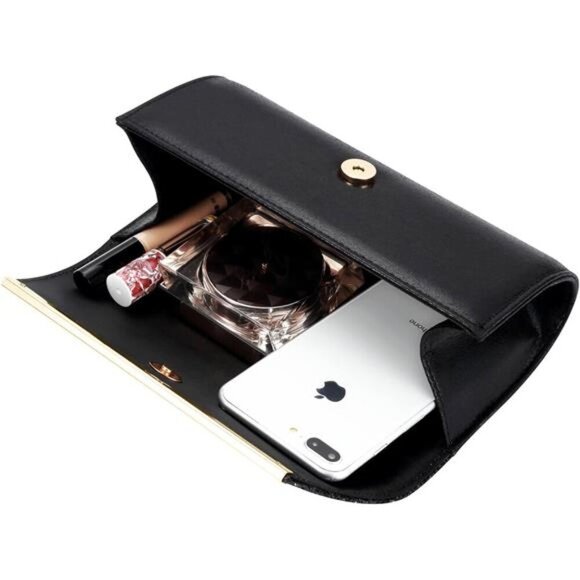 Gold Clutch Purses for Women Evening Bag Shoulder Crossbody Handbag - Picture 6 of 7